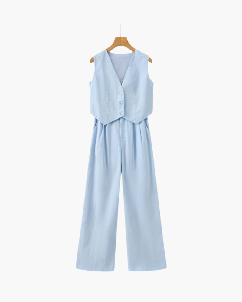 Classy Lady - Linen Two - piece Set - Sanvelier