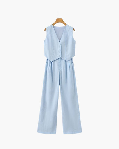 Classy Lady - Linen Two - piece Set - Sanvelier