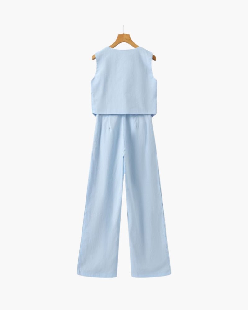 Classy Lady - Linen Two - piece Set - Sanvelier