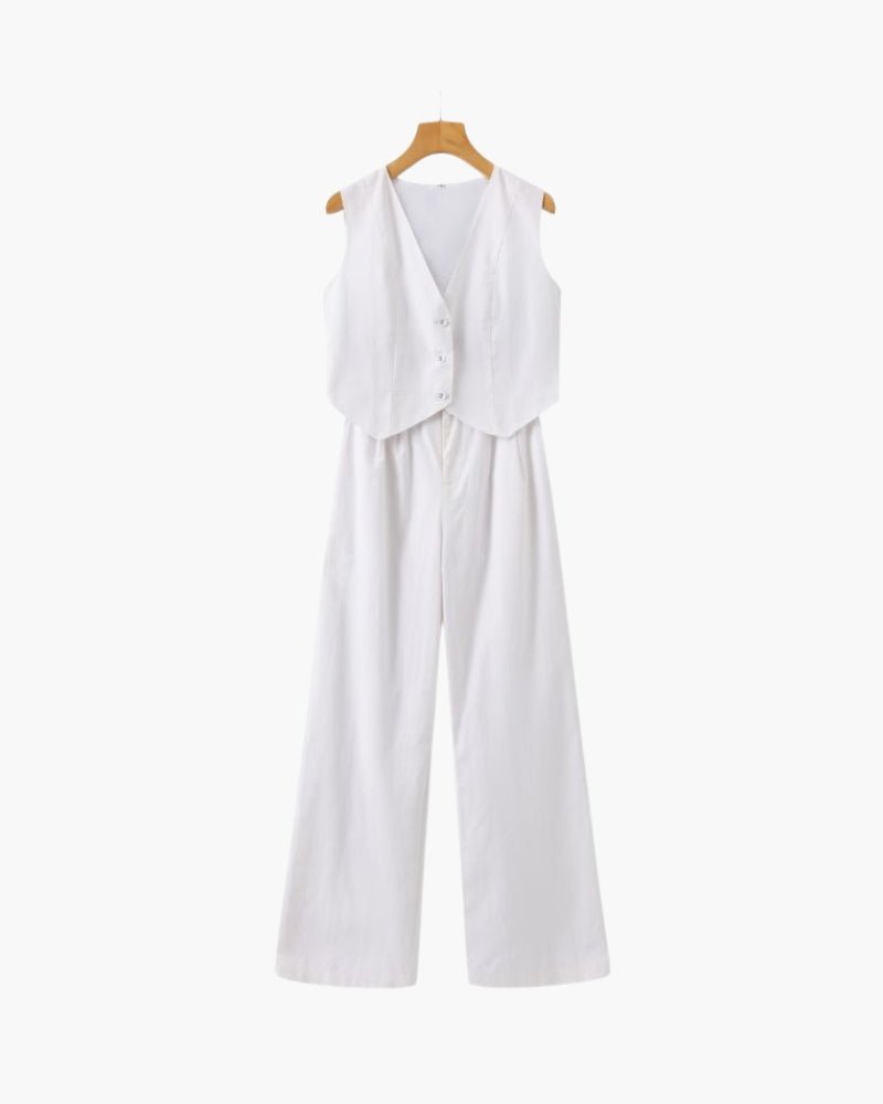 Classy Lady - Linen Two - piece Set - Sanvelier