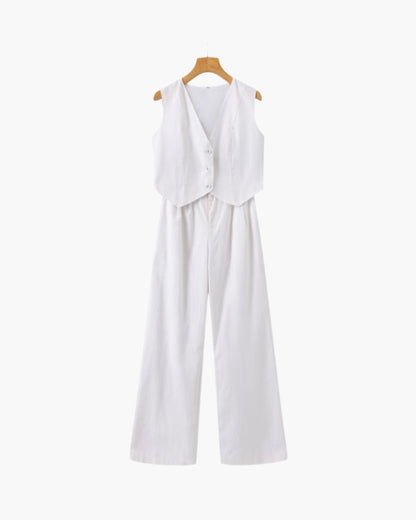 Classy Lady - Linen Two - piece Set - Sanvelier