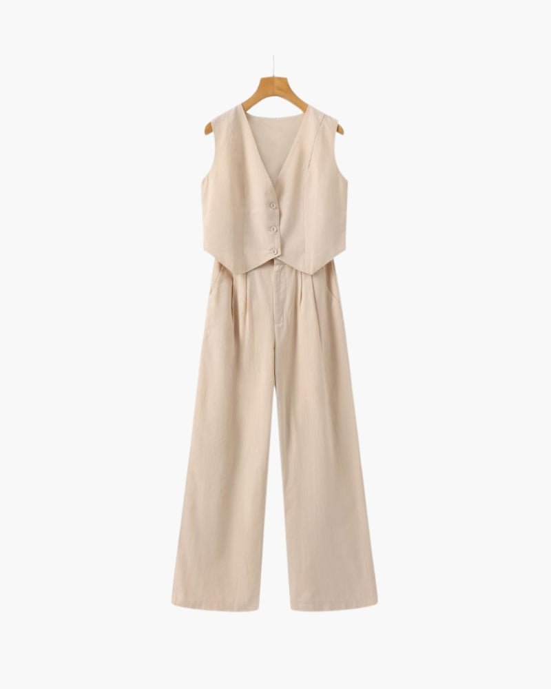Classy Lady - Linen Two - piece Set - Sanvelier