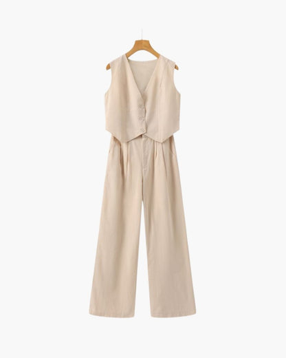 Classy Lady - Linen Two - piece Set - Sanvelier