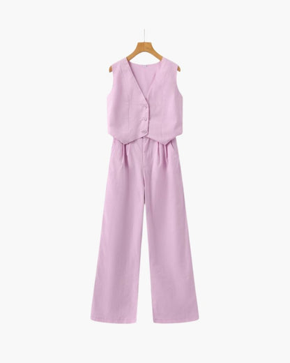 Classy Lady - Linen Two - piece Set - Sanvelier