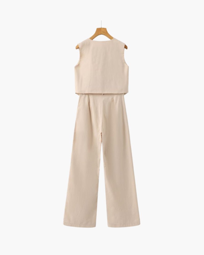 Classy Lady - Linen Two - piece Set - Sanvelier