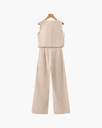 Classy Lady - Linen Two - piece Set - Sanvelier