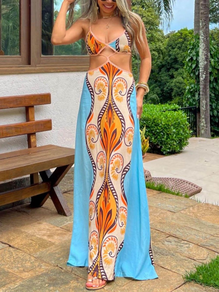Summer Vacation Exotic Suspender Dress - Sanvelier